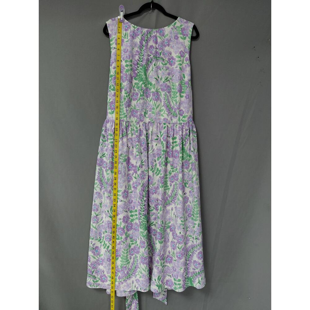 Talbots Plus Purple Green Floral Sleeveless Midi Dress Women Size 20W - Picture 8 of 10